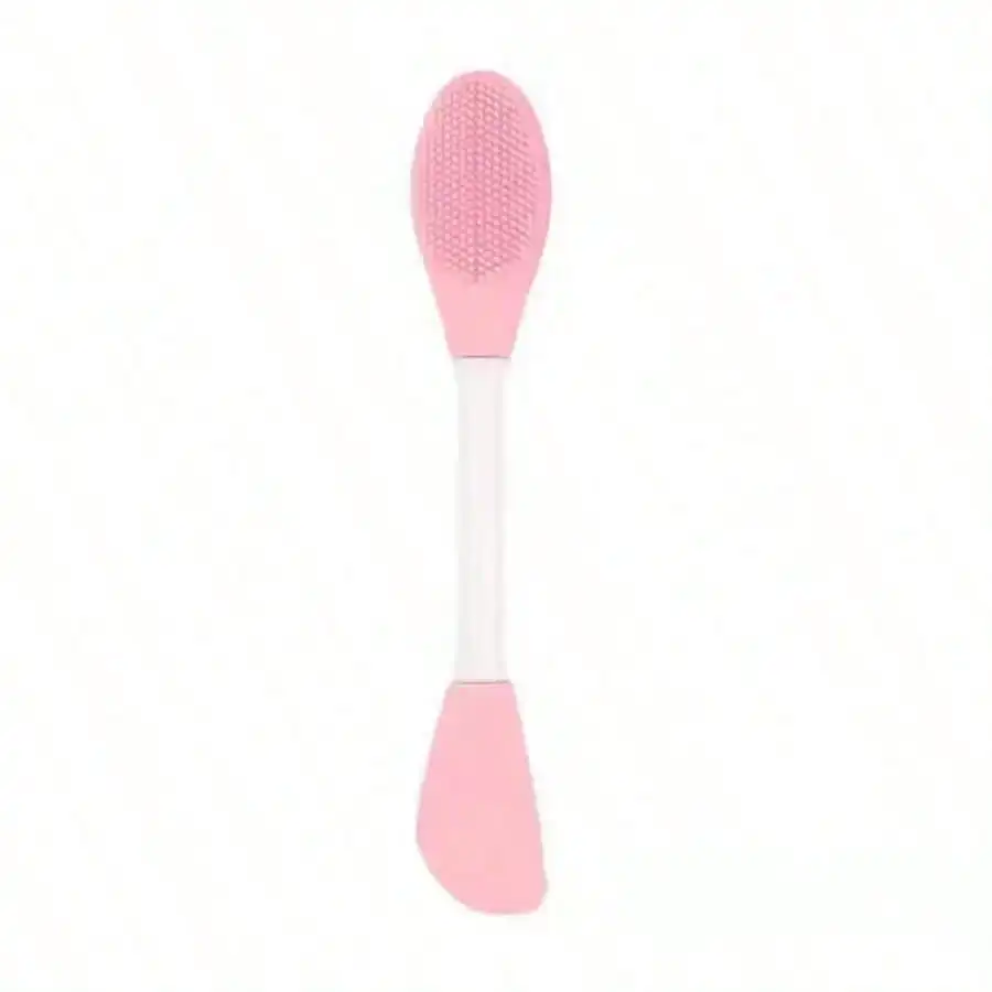 Escova de limpeza facial de silicone rosa, limpador de poros do nariz e aplicador de máscara, ferramenta de esfoliação suave para cuidados com a pele e remoção de maquiagem, ótima para uso pessoal e como presente.