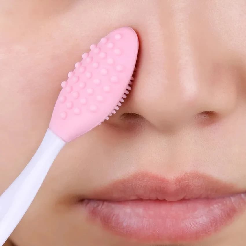 1PC/4PCS Escova de Silicone para Limpeza Facial e Cuidados com a Pele, Ferramenta Exfoliante para Remoção de Cravos com Cabeça Substituível