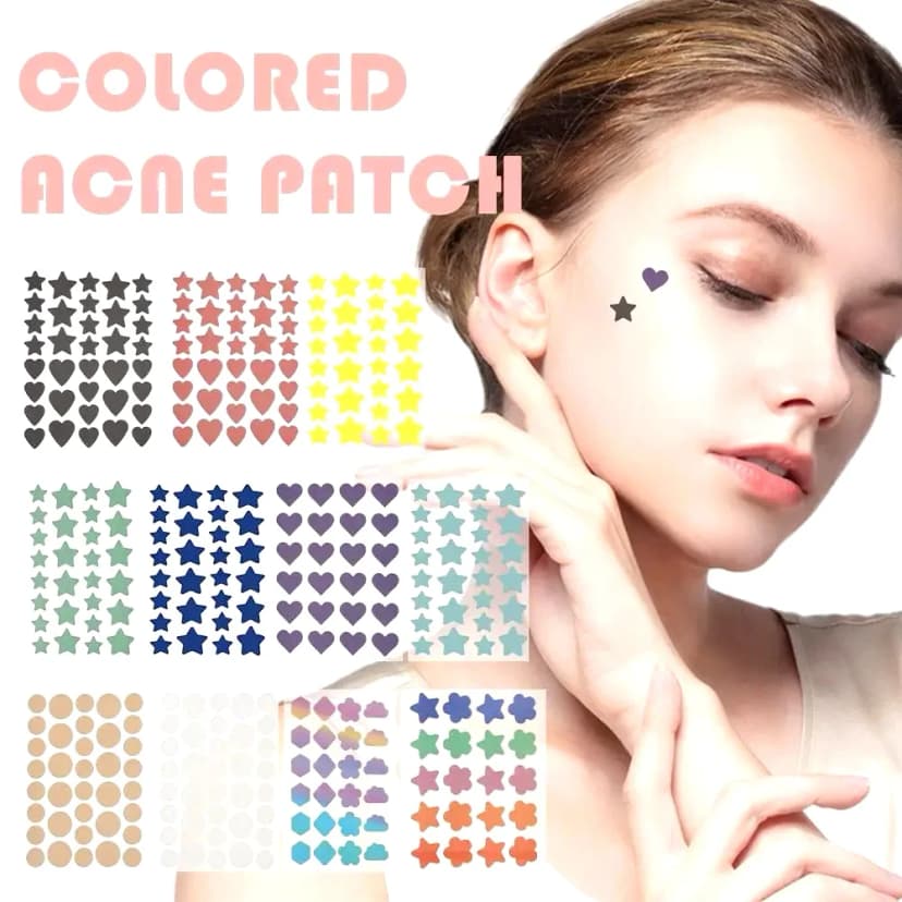 Adesivos Coloridos em Formato de Estrela e Coração para Tratamento de Acne, 20-36 Unidades, Invisíveis, para Cobertura de Espinhas e Cuidados com a Pele