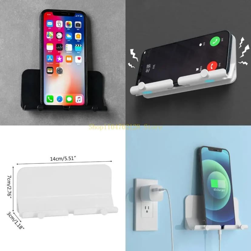 Suporte de parede para smartphone, suporte com furo de carregamento autoadesivo para pendurar chave, rack de armazenamento, toalha, gancho, prateleira, melhor venda