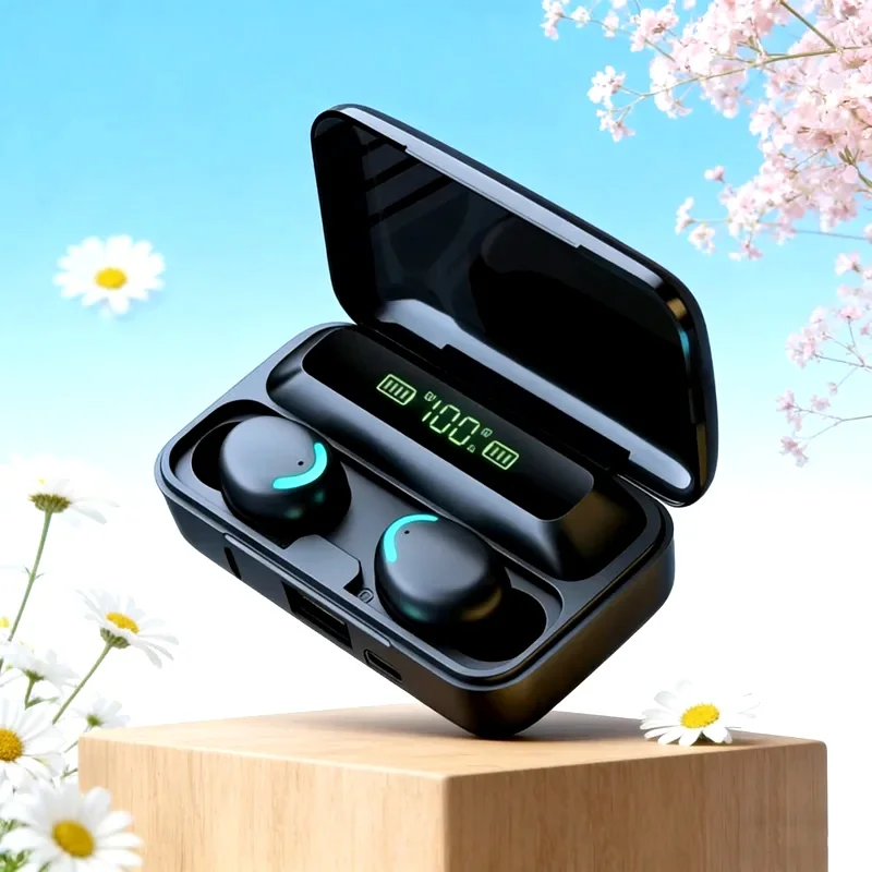 Novos Fones de Ouvido Bluetooth 9D Estéreo com Alta Qualidade de Som, Fones de Ouvido Esportivos com Controle Touch, Earbuds Sem Fio à Prova d'Água