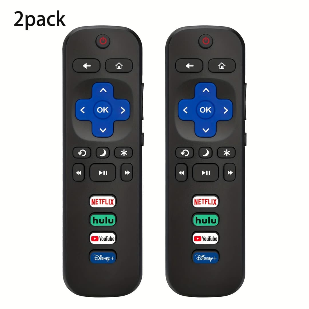 2 controles remotos compatíveis com TCL Roku/Hisense Roku/Onn Roku/Philips Roku smart TV (não aplicável a RokuStick e caixa)