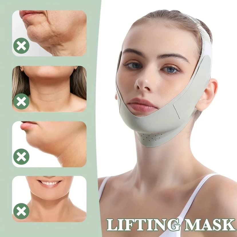 Faixa Reutilizável para Afinar o Rosto em V, Modelador Facial Feminino, Cinto para Levantar Queixo e Bochechas, Alça de Massagem Facial, Ferramentas de Beleza para Cuidados com a Pele do Rosto