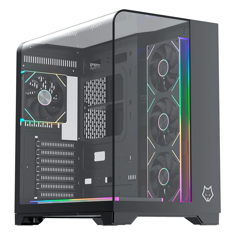 Gabinete Gamer Husky Dome 700, 7 Fans ARGB, Vidro Temperado Frontal/Lateral, Water Cooler 360mm, ATX/M-ATX, USB 3.0 - HGN700PT