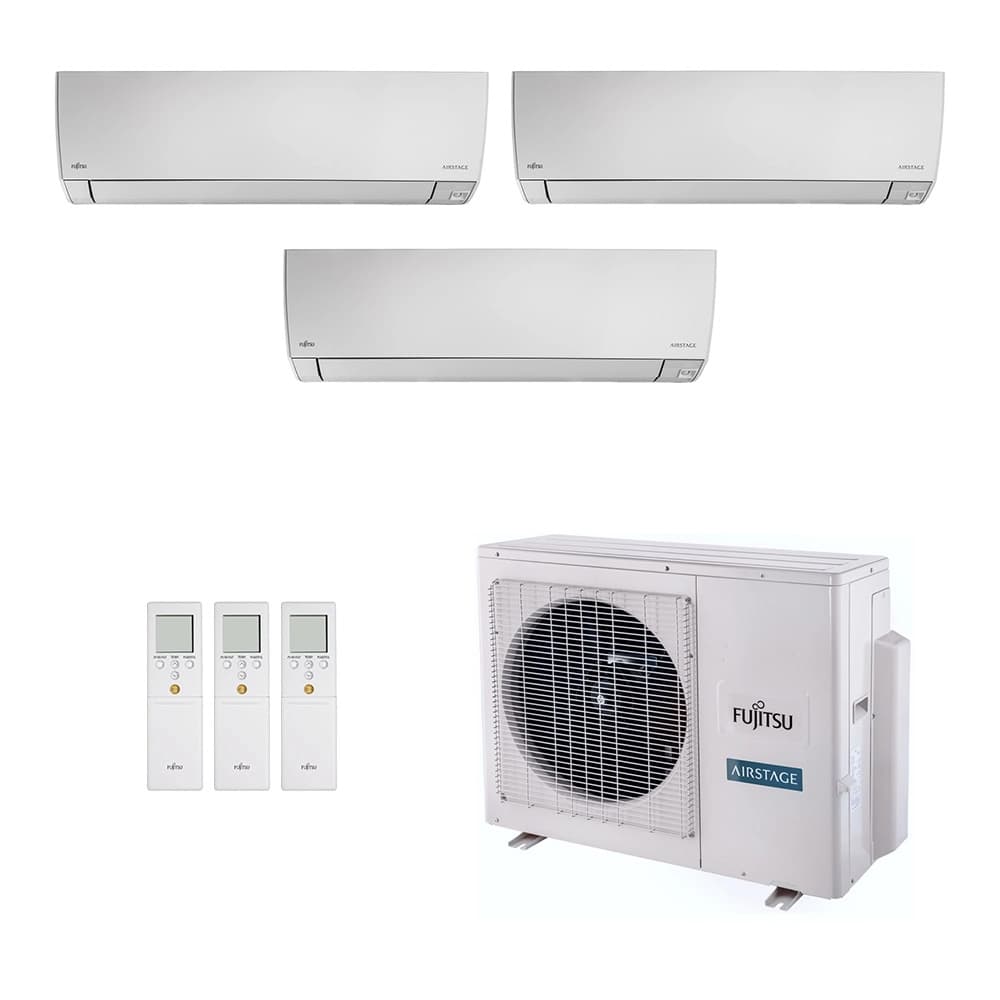 Ar-Condicionado Multi Split Inverter Fujitsu 18.000 (1x Evap HW 7.000 + 1x Evap HW 9.000 + 1x Evap HW 12.000) Quente/Frio 220V