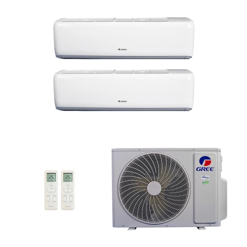 Ar-Condicionado Multi Split Inverter Gree 24.000 (1x Evap HW 12.000 + 1x Evap HW 24.000) Quente/Frio 220V