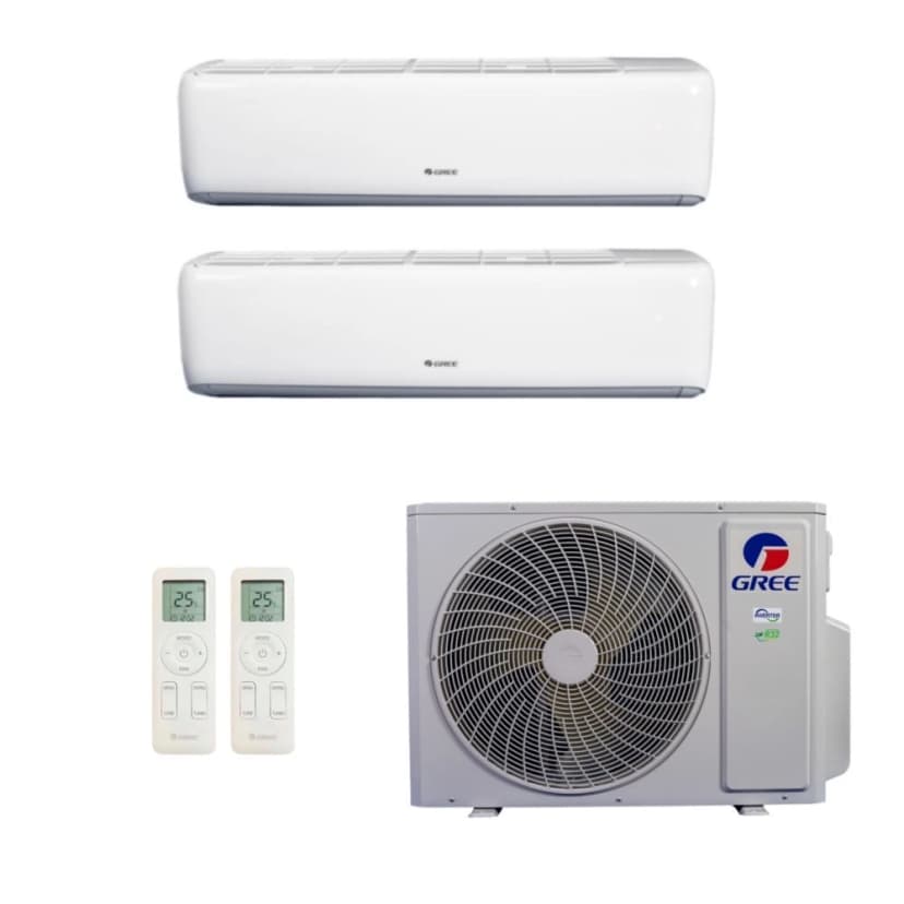 Ar-Condicionado Multi Split Inverter Gree 24.000 (1x Evap HW 9.000 + 1x Evap HW 18.000) Quente/Frio 220V
