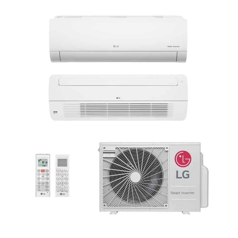 Ar-Condicionado Multi Split Inverter LG 18.000 (1x Evap HW 9.000 + 1x Evap Cassete 1 Via 9.000) Quente/Frio 220V