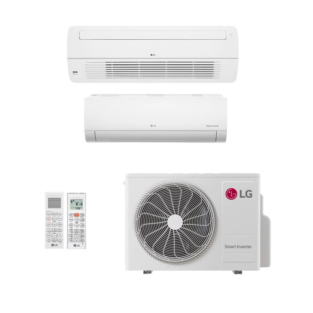 Ar-Condicionado Multi Split Inverter LG 21.000 (1x Evap HW 9.000 + 1x Evap Cassete 1 Via 9.000) Só Frio 220V