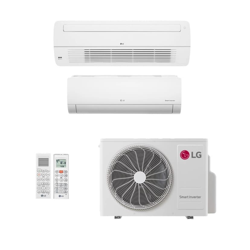Ar-Condicionado Multi Split Inverter LG 21.000 (1x Evap HW 9.000 + 1x Evap Cassete 1 Via 9.000) Só Frio 220V