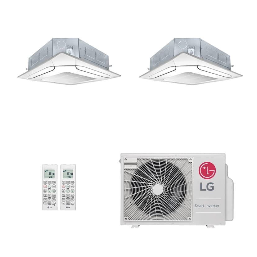 Ar-Condicionado Multi Split Inverter LG 18.000 (2x Evap Cassete 4 Vias 9.000) Quente/Frio 220V