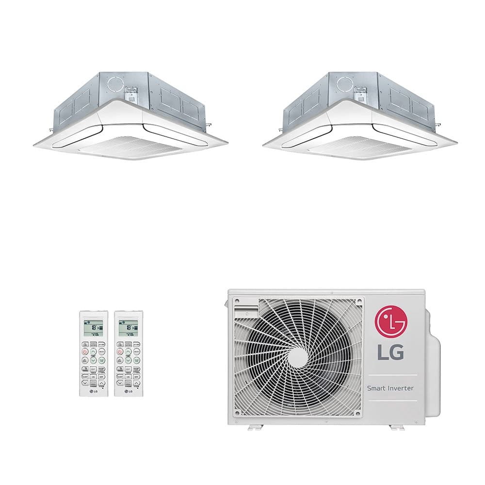 Ar-Condicionado Multi Split Inverter LG 21.000 (2x Evap Cassete 4 Vias 9.000) Só Frio 220V