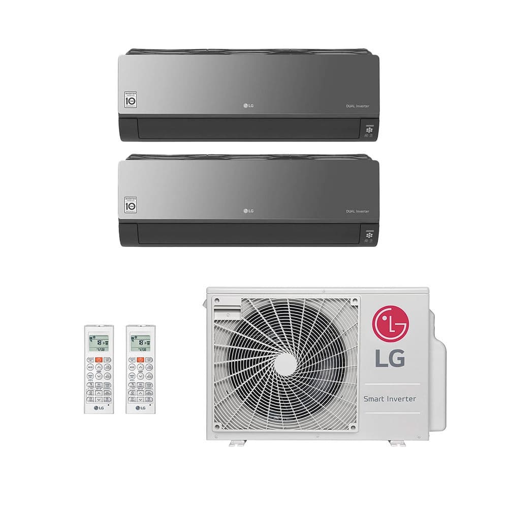 Ar-Condicionado Multi Split Inverter LG 18.000 (2x Evap HW Artcool 12.000) Quente/Frio 220V