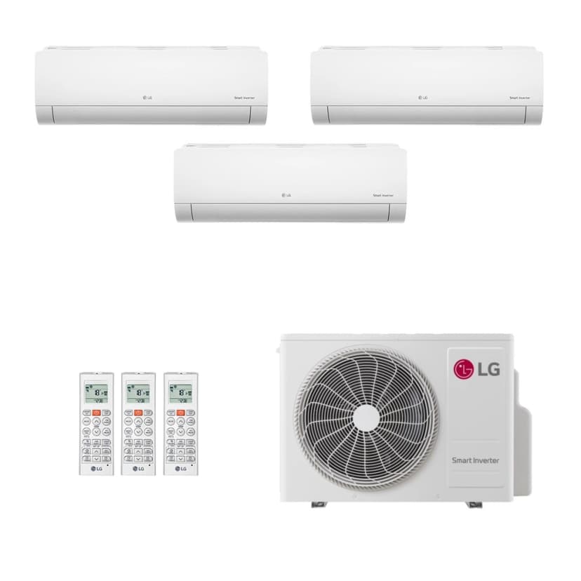 Ar-Condicionado Multi Split Inverter LG 30.000 (2x Evap HW 9.000 + 1x Evap HW 12.000) Só Frio 220V