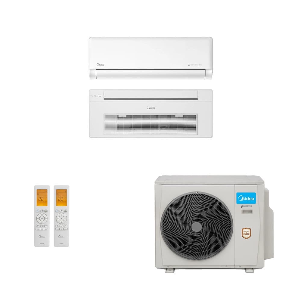 Ar-Condicionado Multi Split Inverter Midea 18.000 (1x Evap HW 9.000 + 1x Evap Cassete 1 Via 12.000) Quente/Frio 220V