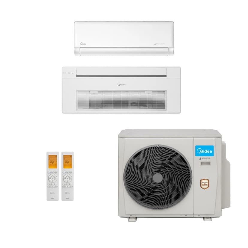 Ar-Condicionado Multi Split Inverter Midea 18.000 (1x Evap HW 9.000 + 1x Evap Cassete 1 Via 18.000) Quente/Frio 220V