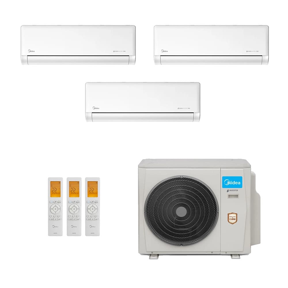 Ar-Condicionado Multi Split Inverter Midea 27.000 (2x Evap HW 9.000 + 1x Evap HW 18.000) Quente/Frio 220V