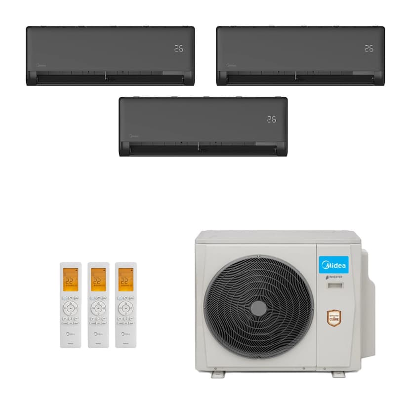 Ar-Condicionado Multi Split Inverter Midea 27.000 (3x Evap HW 9.000) Quente/Frio 220V