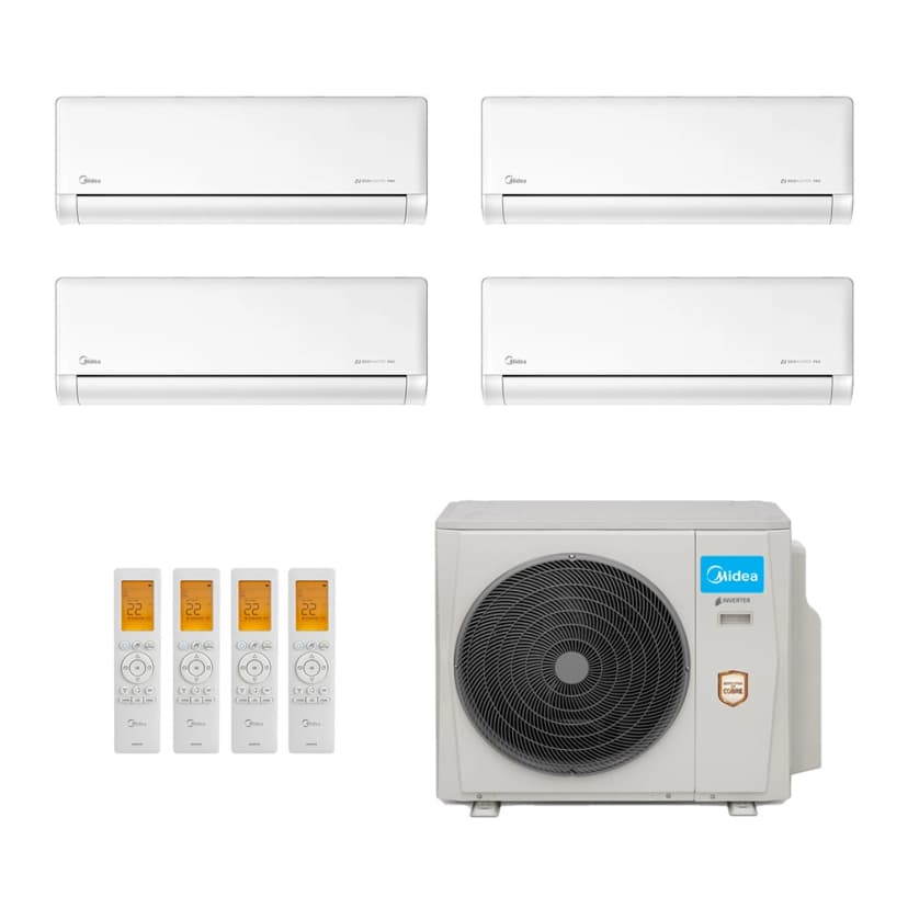 Ar-Condicionado Multi Split Inverter Midea 36.000 (3x Evap HW 9.000 + 1x Evap HW 12.000) Quente/Frio 220V