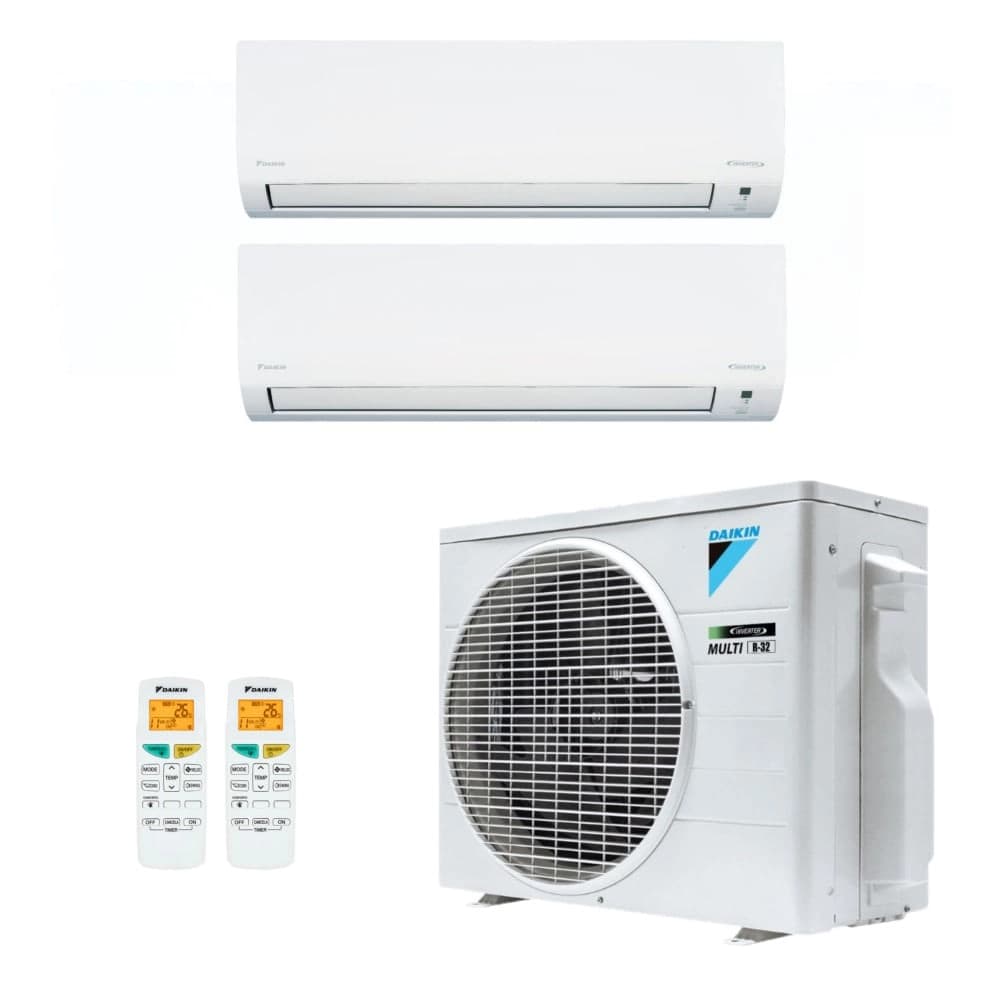 Ar-Condicionado Bi Split Inverter R-32 Daikin 18.000 BTUs (2x Evap HW 9.000) Quente/Frio 220V