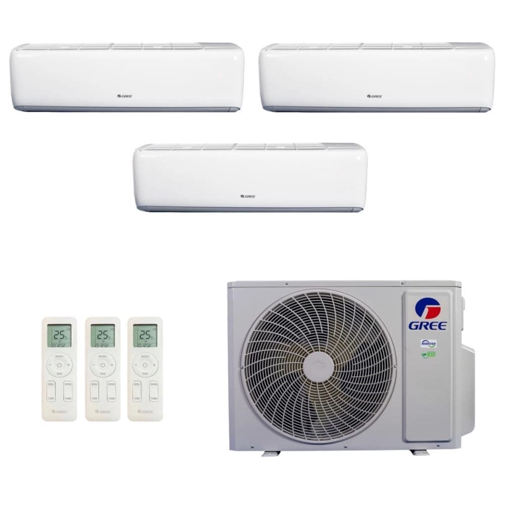 Ar-Condicionado Multi Split Inverter R-32 Gree 24.000 (3x Evap HW 9.000) Quente/Frio 220V