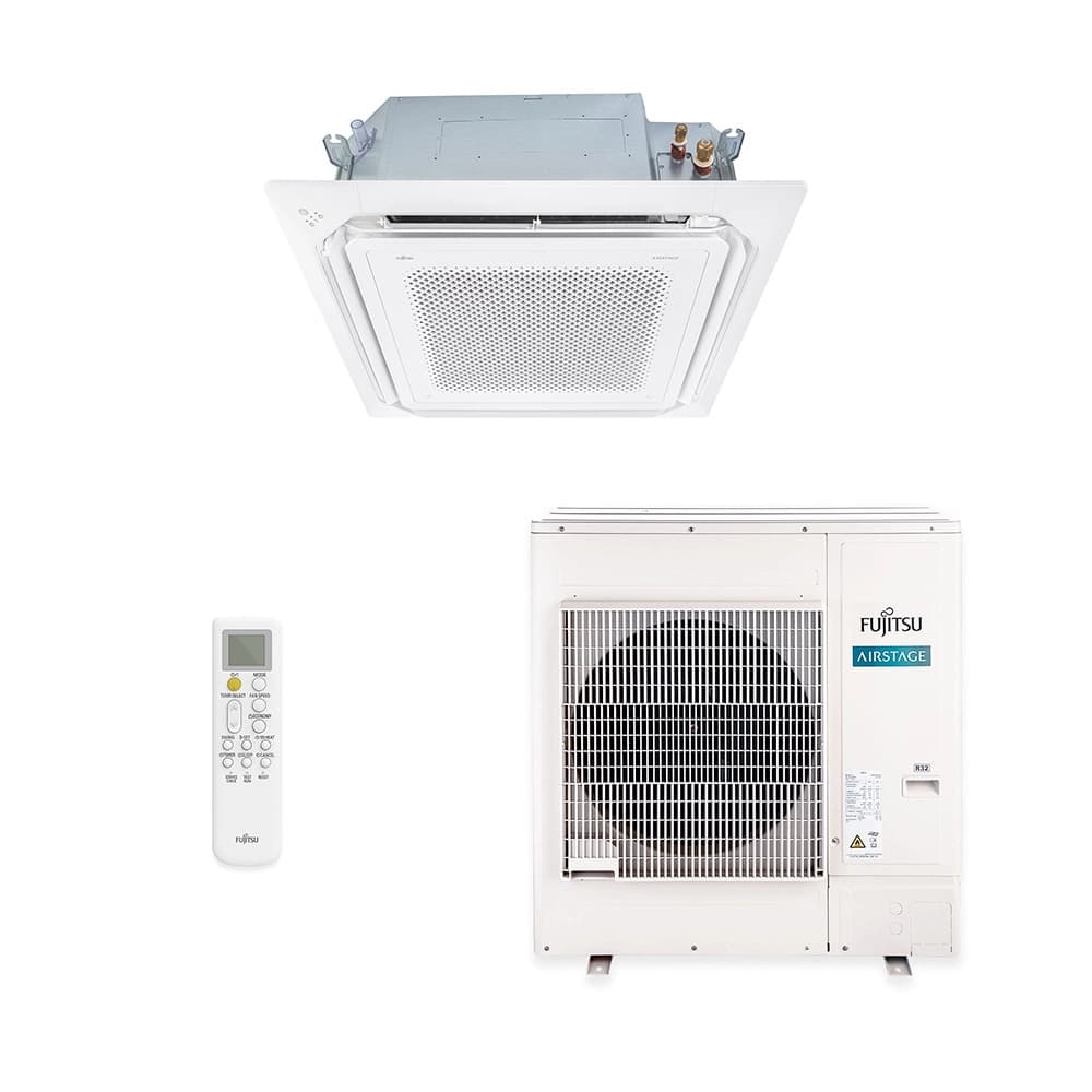 Ar-Condicionado Split Cassete 4 Vias Inverter Fujitsu 45.000 BTUs Quente/Frio R32 220V Monofásico